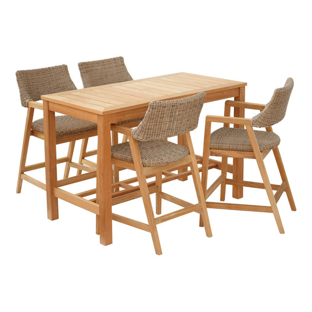 Kingsley Bate Wainscott/Spencer 5-Piece Rectangular Counter Patio Dining Set