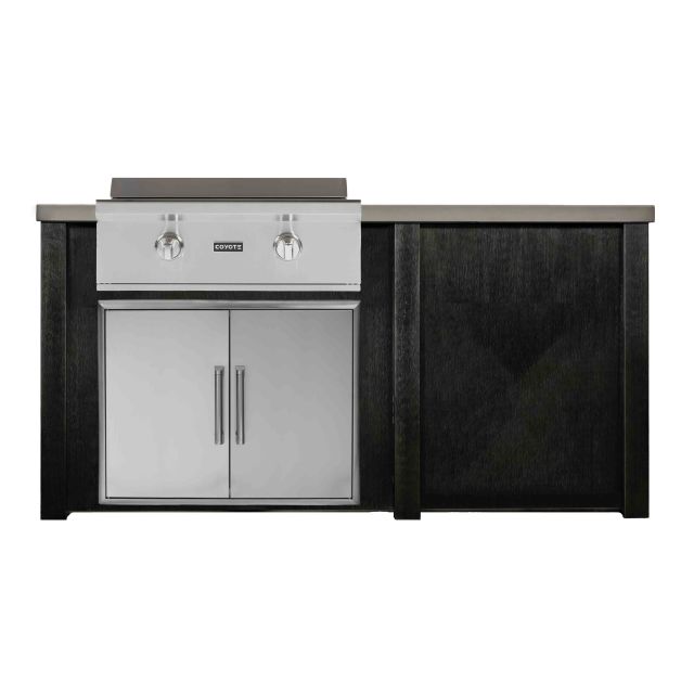 Haven Outdoor 6' Outdoor Kitchen Island with Coyote 30" Flat Top Grill