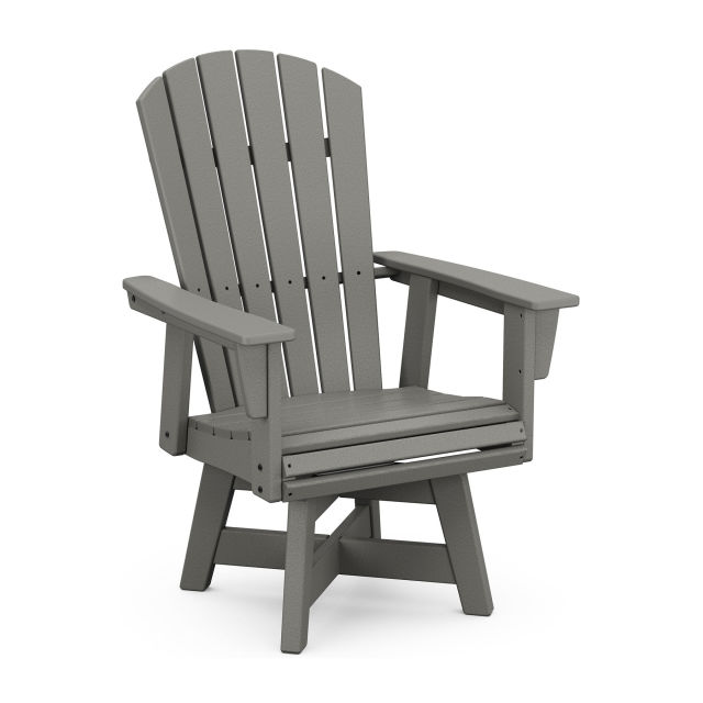 Polywood Nautical Curveback Adirondack Swivel Dining Armchair