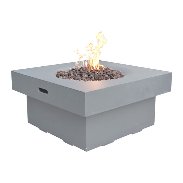 Modeno Branford 34" Square Concrete Gas Fire Table