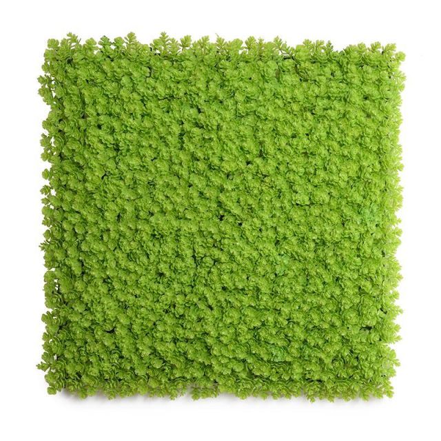 Enduraleaf 21" Light Green Faux Sedum Mat - Set of 9