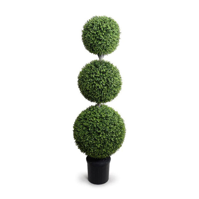 Enduraleaf 72" Faux Boxwood Triple Ball Topiary