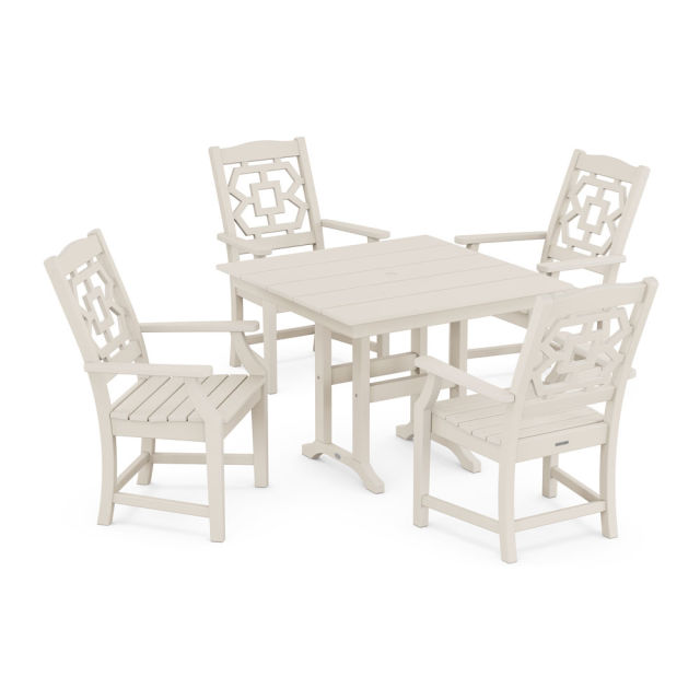 Polywood Chinoiserie 5-Piece Farmhouse Dining Set