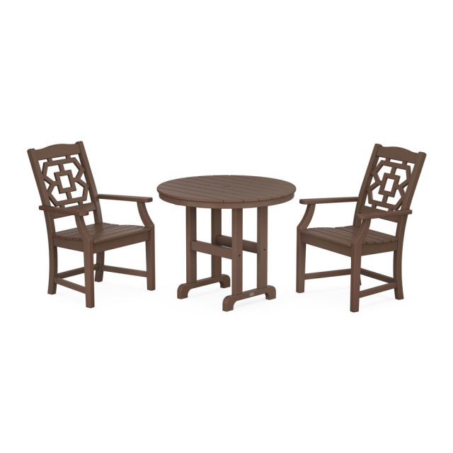 Polywood Chinoiserie 3-Piece Farmhouse Dining Set