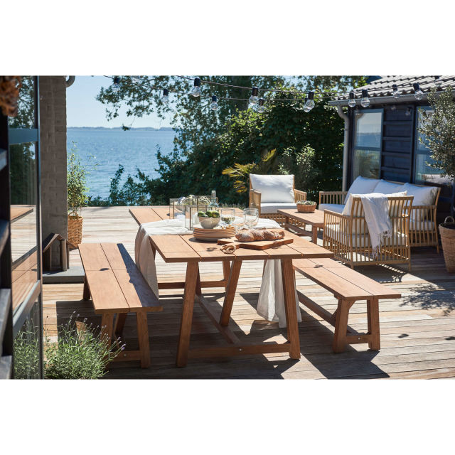 Sika Design George 3-Piece Rectangular Patio Dining Set with Benches