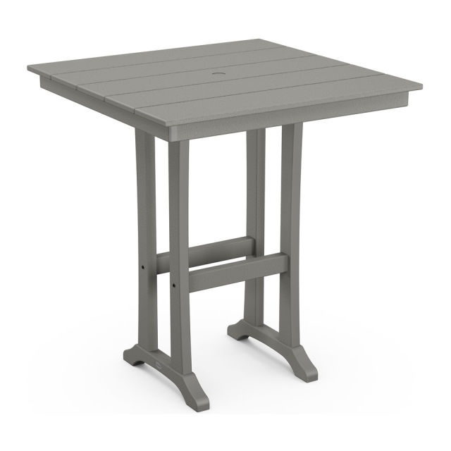 Polywood Farmhouse Trestle 38" Square Bar Table