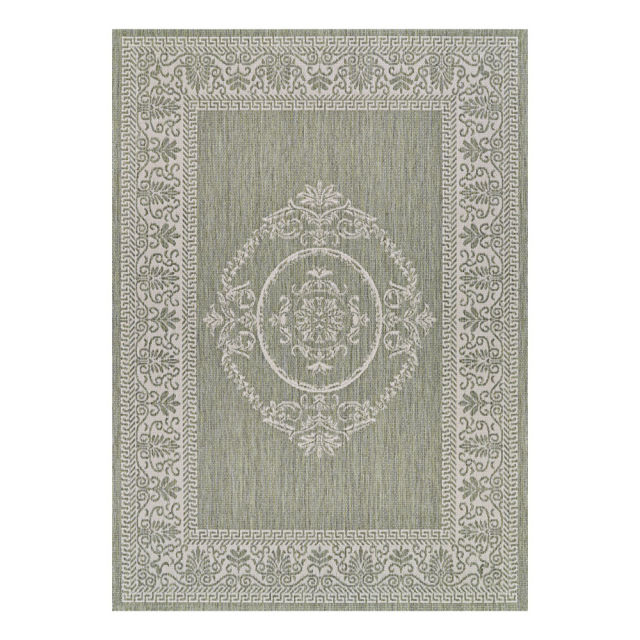 Couristan Recife Antique Medallion Sage Leaf/Ivory Indoor/Outdoor Rug