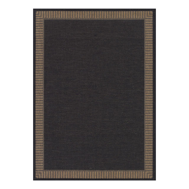 Couristan Recife Wicker Stitch Black/Cocoa Indoor/Outdoor Rug