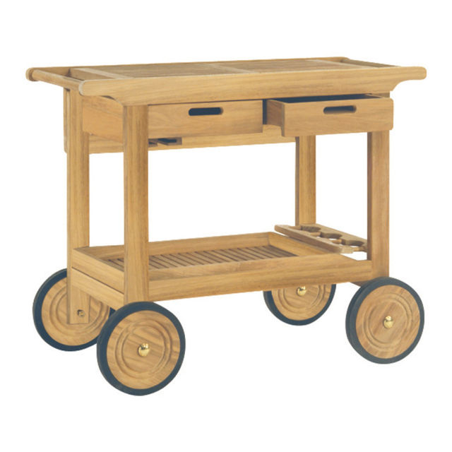 Kingsley Bate 41" Teak Rectangular Outdoor Serving Cart