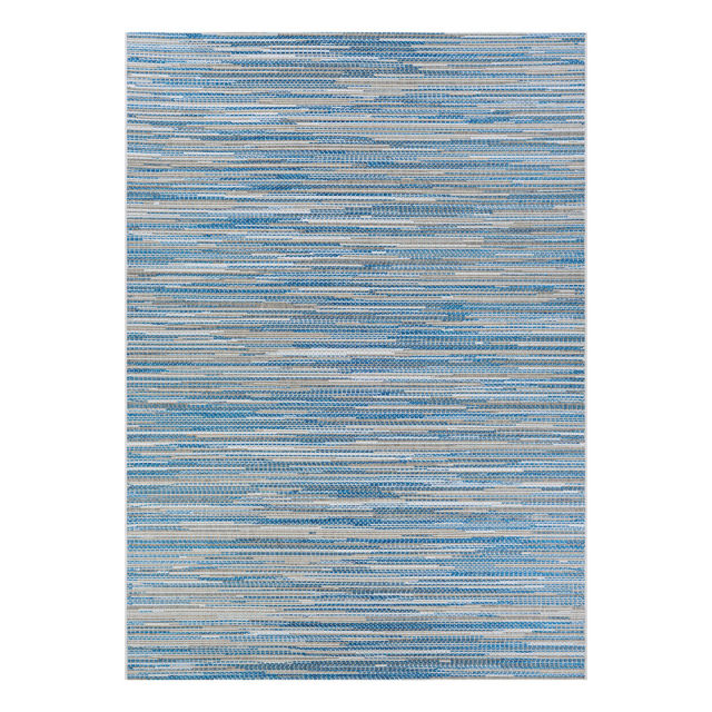 Couristan Monte Carlo Coastal Breeze Ocean/Champagne Indoor/Outdoor Rug