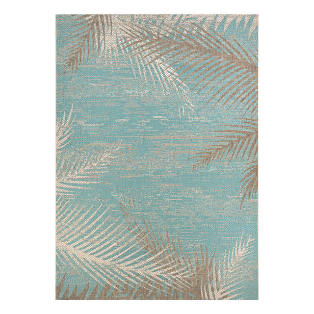 Couristan Monaco Tropical Palms Aqua Indoor/Outdoor Rug