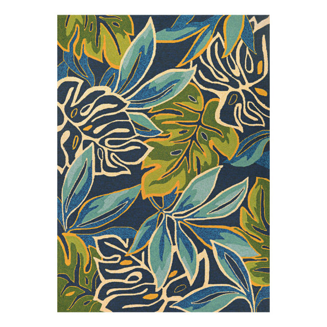 Couristan Covington Areca Palms Azure/Forest Green Indoor/Outdoor Rug