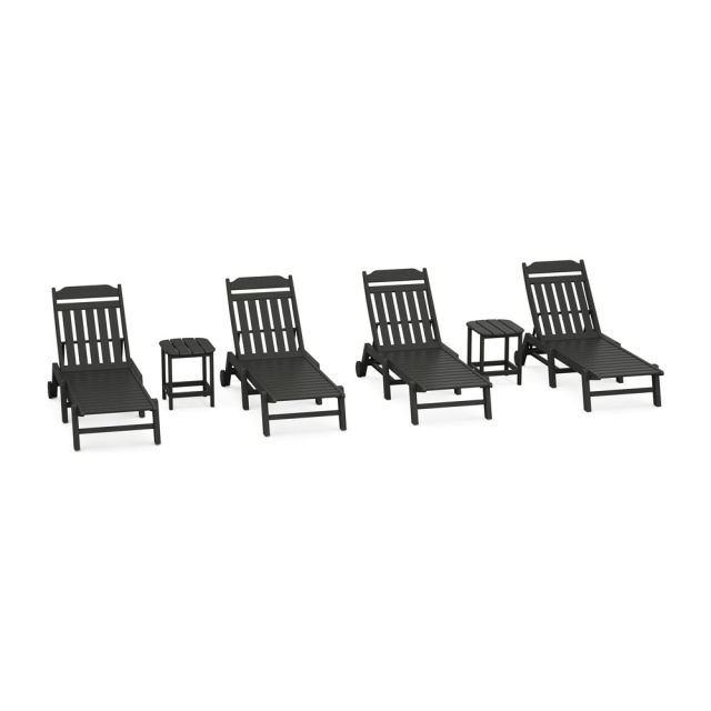 Polywood Country Living 6-Piece Chaise Set with Wheels