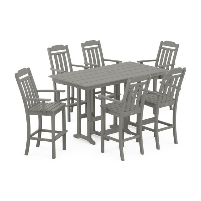 Polywood Country Living Arm Chair 7-Piece Farmhouse Bar Set