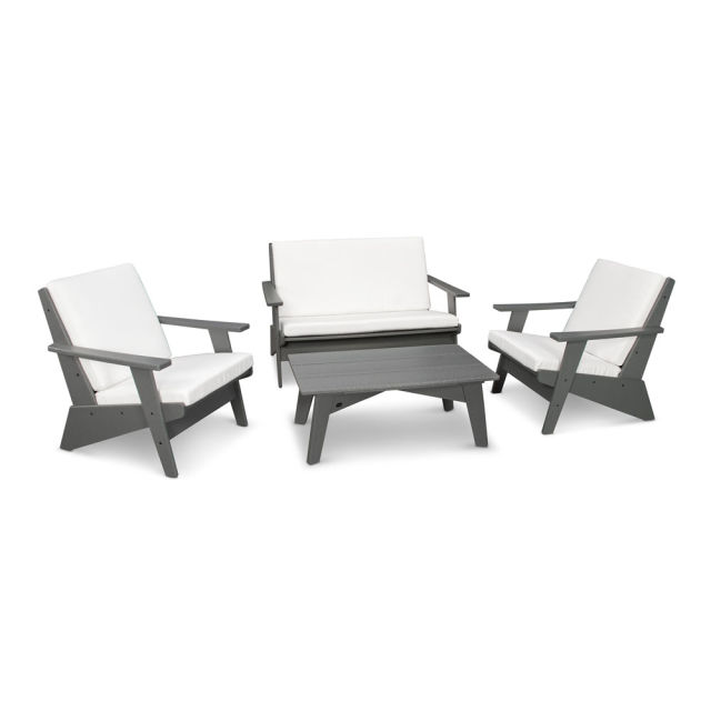 Polywood Riviera Modern Lounge 4-Piece Set