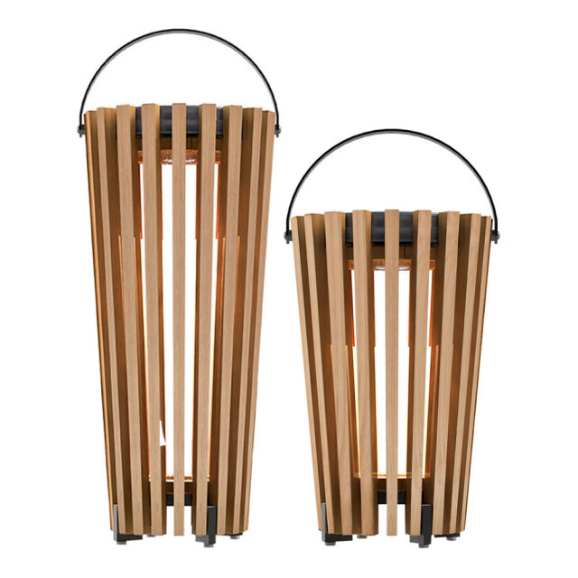 POVL Outdoor Björk Large & Medium Teak Lantern - Set of 2