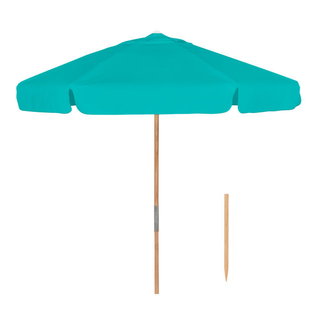 FiberBuilt 7.5' Hexagonal Wood Market Beach Umbrella