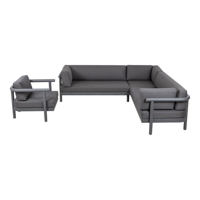 POVL Outdoor Vorso 4-Piece Medium Sectional Sofa and Lounge Set