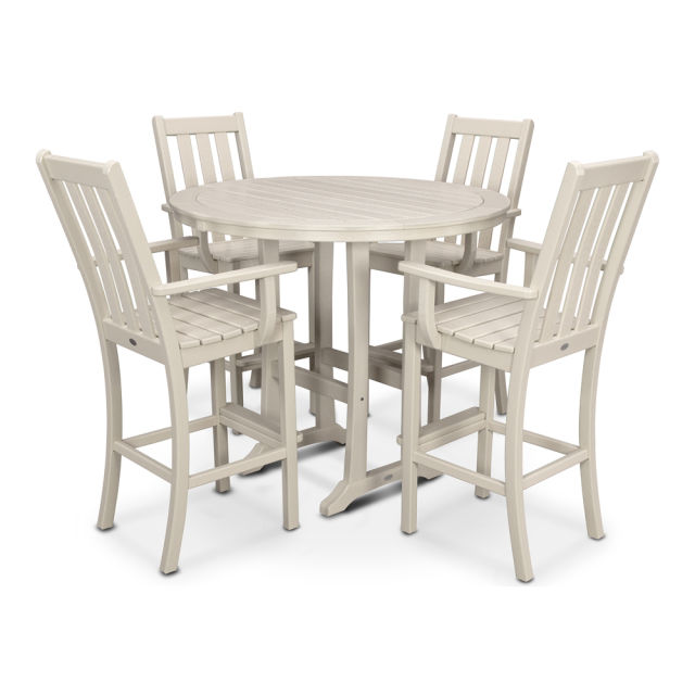 Polywood Vineyard 5-Piece Round Bar Set