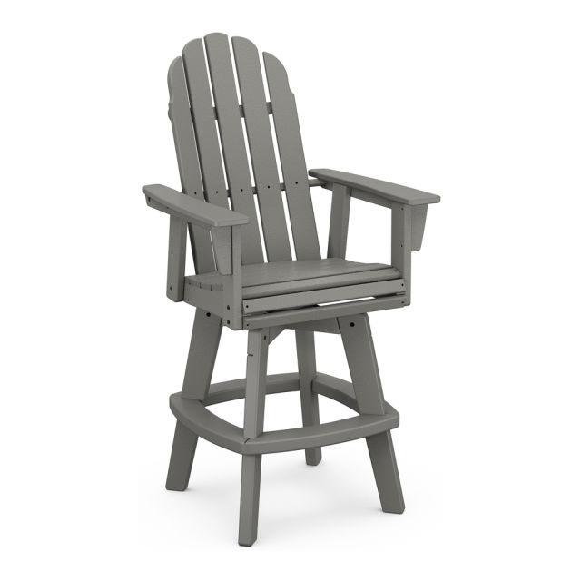 Polywood Vineyard Curveback Adirondack Swivel Bar Armchair