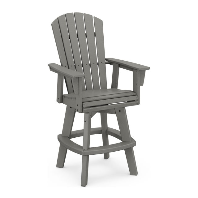 Polywood Nautical Curveback Adirondack Swivel Bar Armchair