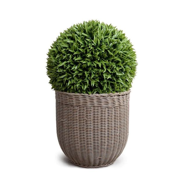 Enduraleaf 23" Faux Broadleaf Podocarpus Ball in 21" Basket