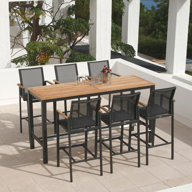 Barlow Tyrie Aura 7-Piece Rectangular Bar Patio Dining Set