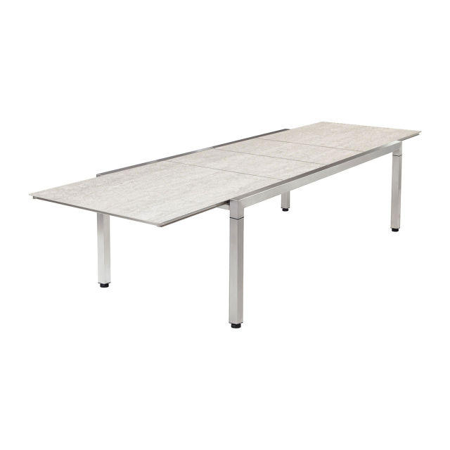 Barlow Tyrie Equinox 94" - 142" Extending Rectangular Dining Table - Raw Stainless Steel