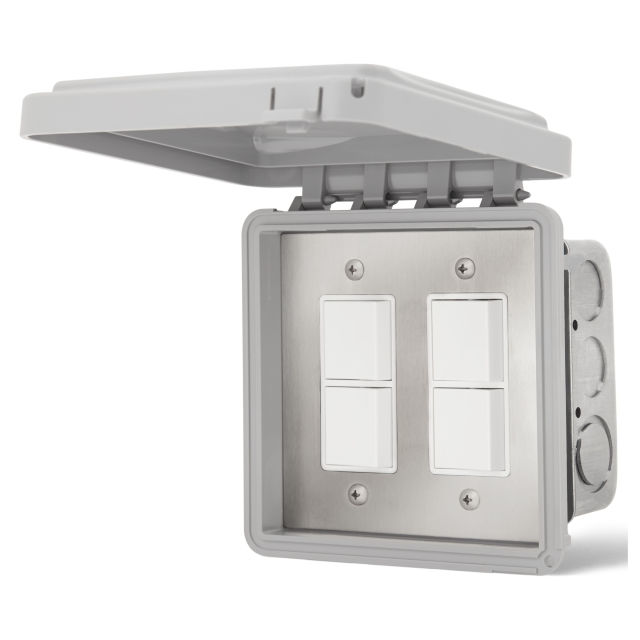 Infratech Dual Duplex Stack Switch with Flush Mount & Gang Box