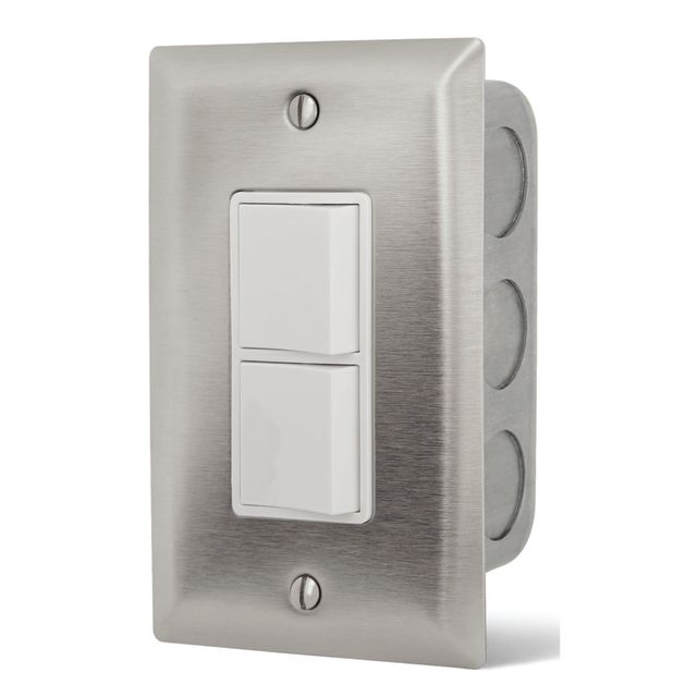 Infratech Single Duplex Stack Switch with Wall Plate & Gang Box