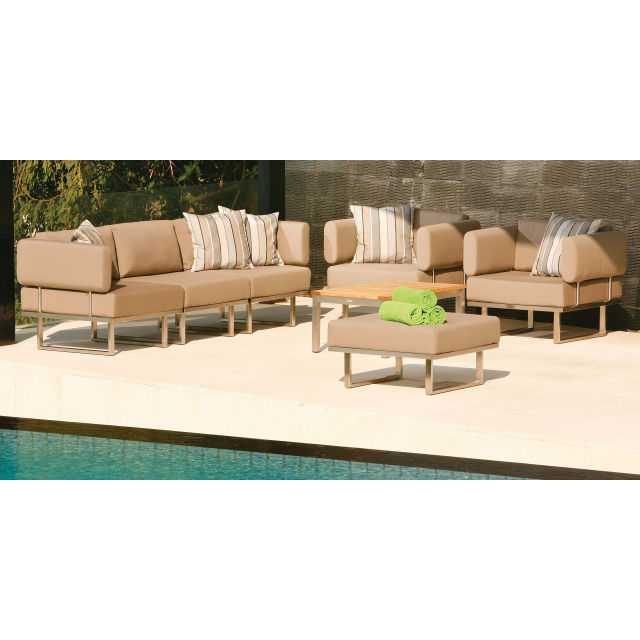 Barlow Tyrie Mercury/Equinox 7-Piece Conversational Outdoor Lounging Set