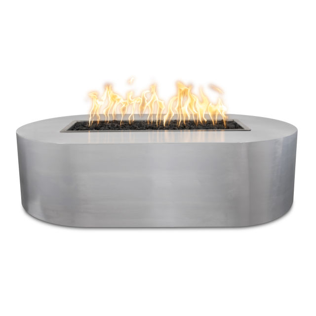 The Outdoor Plus Bispo 84" Oval Stainless Steel Gas Fire Pit