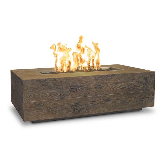 The Outdoor Plus Coronado 48" Rectangular Wood Grain Concrete Gas Fire Pit