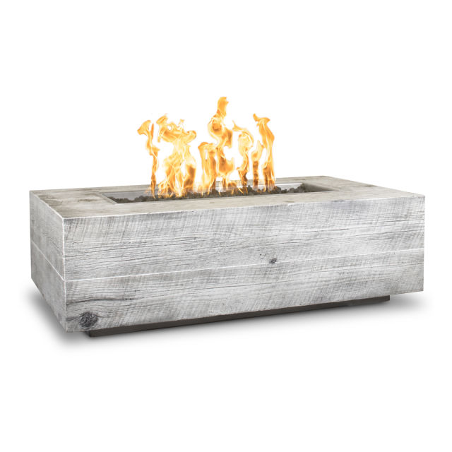 The Outdoor Plus Coronado 60" Rectangular Wood Grain Concrete Gas Fire Pit