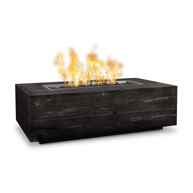 The Outdoor Plus Coronado 72" Rectangular Wood Grain Concrete Gas Fire Pit