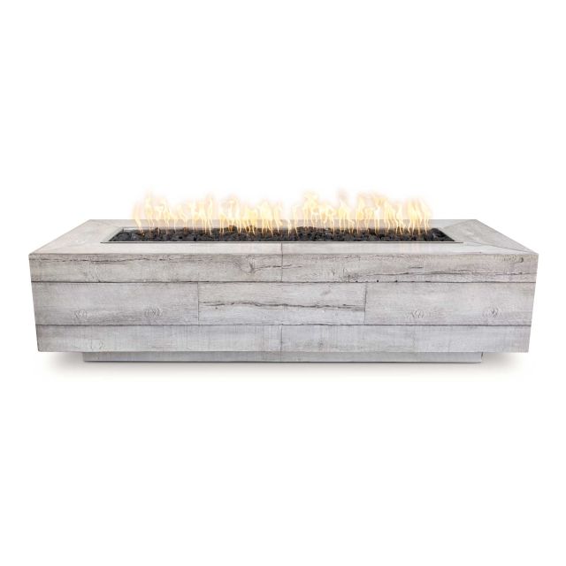 The Outdoor Plus Catalina 96" Rectangular Wood Grain Concrete Gas Fire Pit w/ Hidden Tank