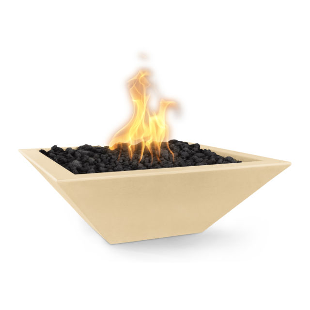 The Outdoor Plus Maya 30" Square Concrete Gas Fire Bowl