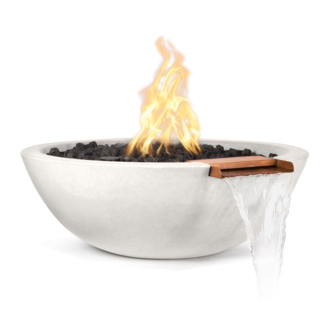 The Outdoor Plus Sedona 33" GFR Concrete Fire & Water Bowl