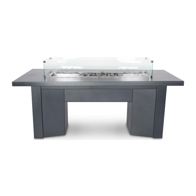 The Outdoor Plus Alameda 60" Rectangular Steel Gas Fire Table w/ Hidden Tank