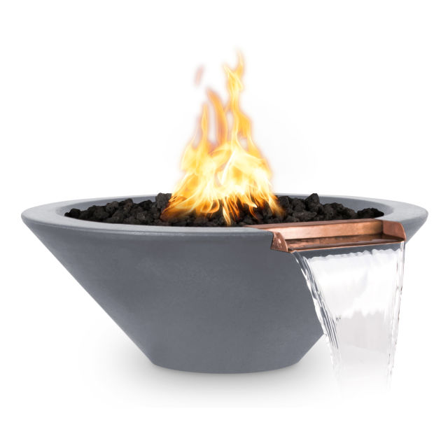 The Outdoor Plus Cazo 36" GFR Concrete Fire & Water Bowl