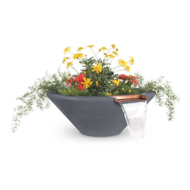 The Outdoor Plus Cazo 36" GFR Concrete Planter & Water Bowl