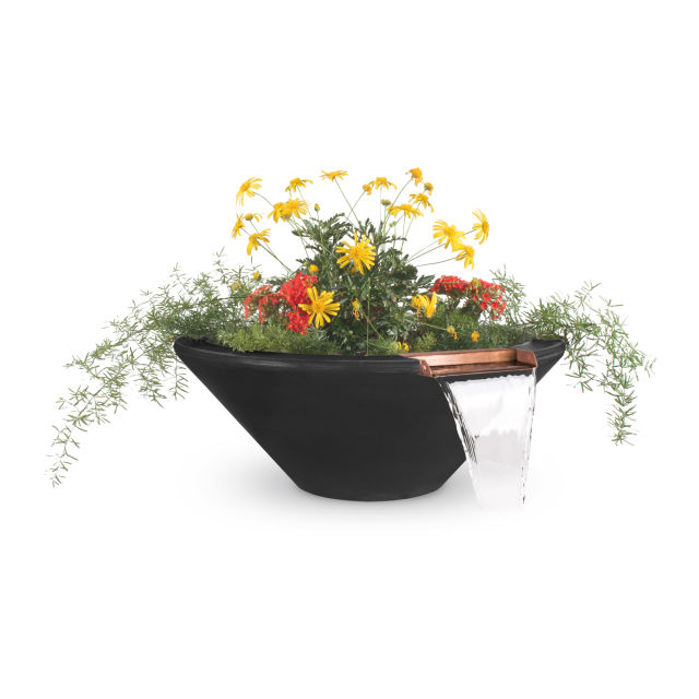 The Outdoor Plus Cazo 31" GFR Concrete Planter & Water Bowl