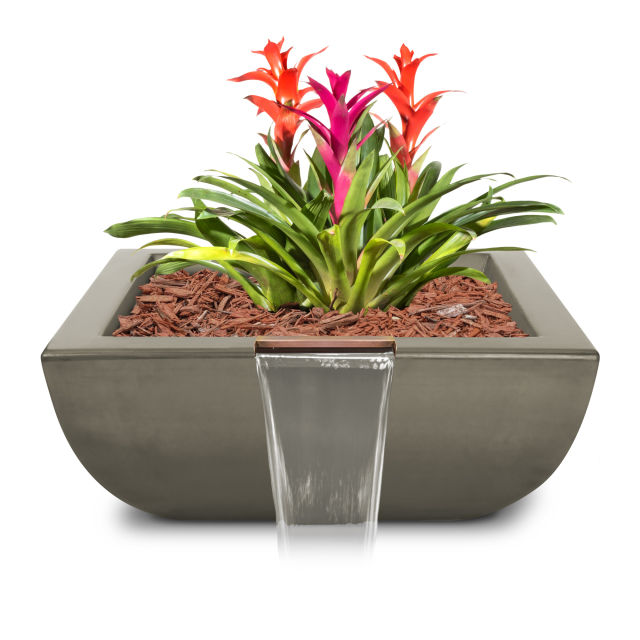 The Outdoor Plus Avalon 30" GFR Concrete Planter & Water Bowl