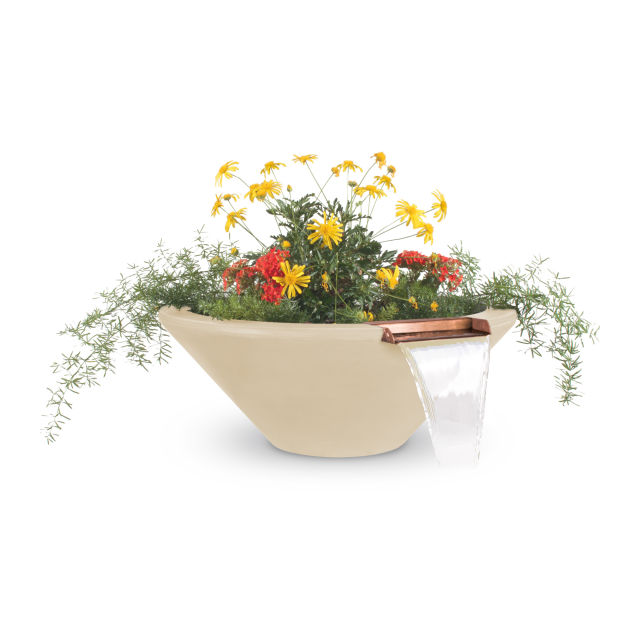 The Outdoor Plus Cazo 48" GFR Concrete Planter & Water Bowl