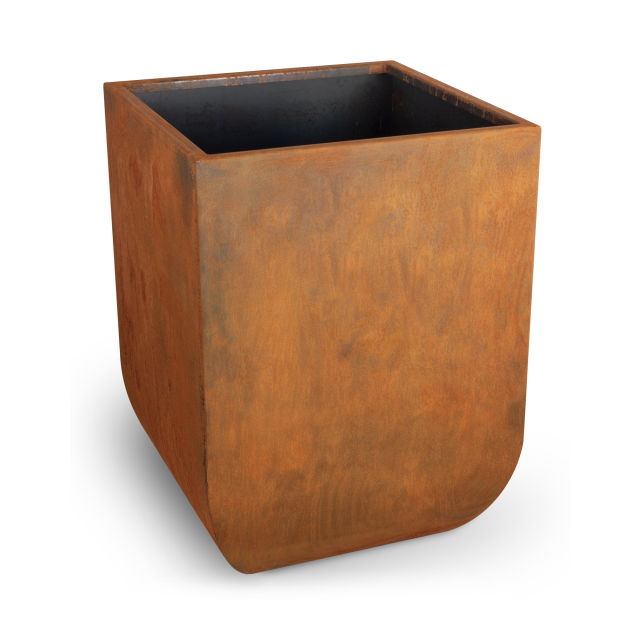 The Outdoor Plus Vertical Tuscon 26" Square Cor-Ten Steel Planter