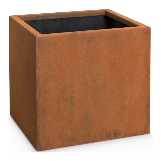 The Outdoor Plus Moderna 30" Square Cor-Ten Steel Planter