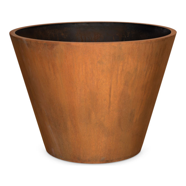 The Outdoor Plus Sierra 30" Round Cor-Ten Steel Planter