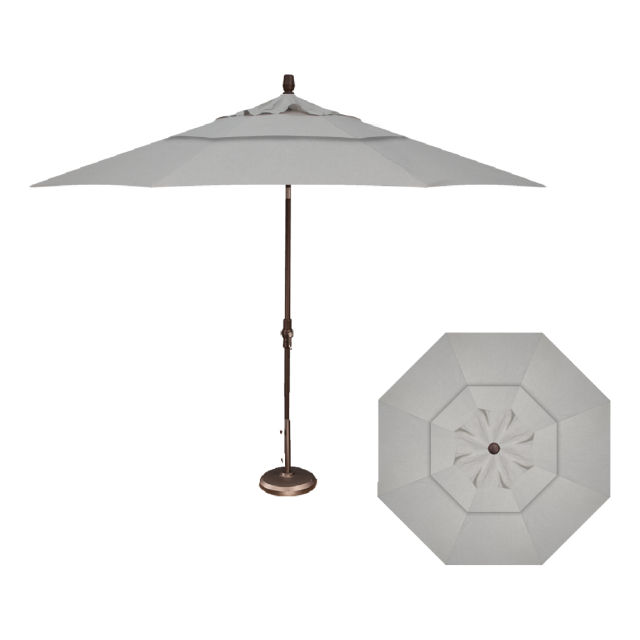 Treasure Garden Collar Tilt 11' Octagonal Aluminum Market Patio Umbrella - DWV