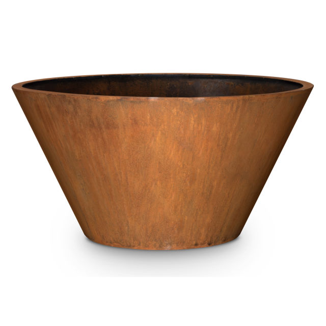 The Outdoor Plus Sierra 20" Round Cor-Ten Steel Planter