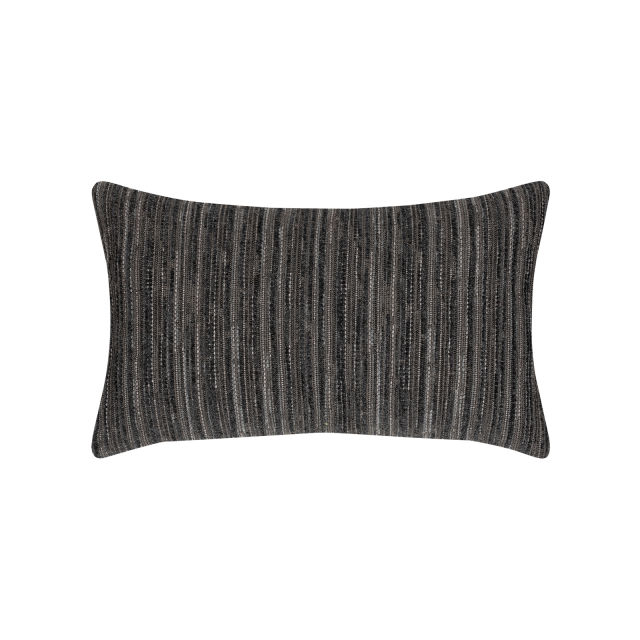 Elaine Smith 20" x 12" Luxe Stripe Charcoal Lumbar Sunbrella Outdoor Pillow